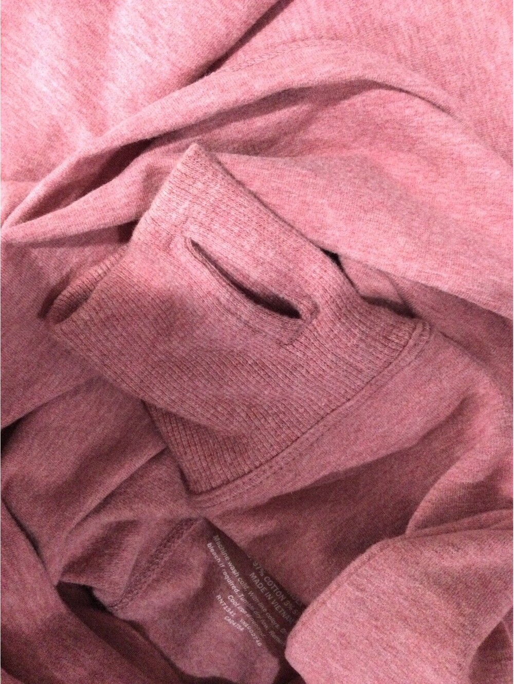 LL Bean Women’s Big Cowl Neck Pullover Sweatshirt Large Soft Fron Pocket Mauve - Picture 5 of 6